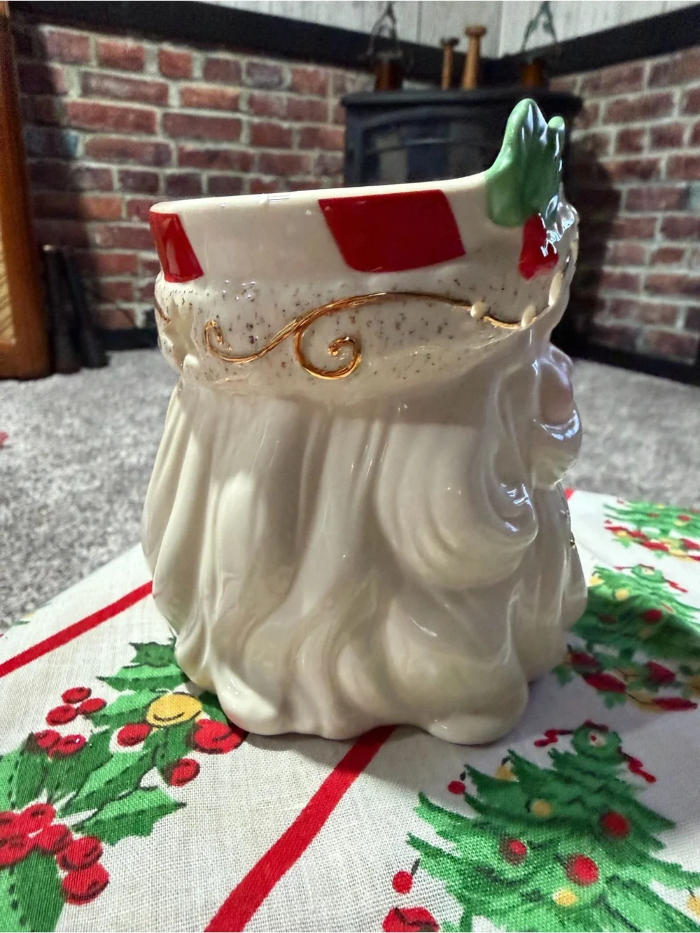 Lenox Festive Santa votive holder.